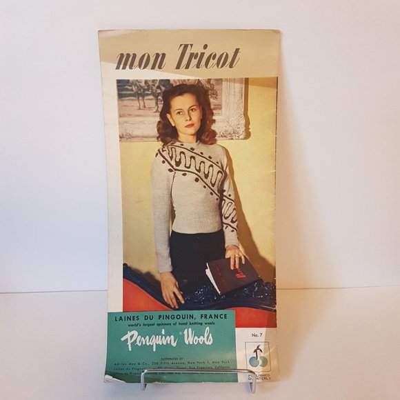 RARE Vintage 1950s PENQUIN WOOLS Sweaters from Paris Mon Tricot Book No 7 - Picture 3 of 12